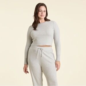 nuuds Micro Waffle Set | Heather Grey | size L